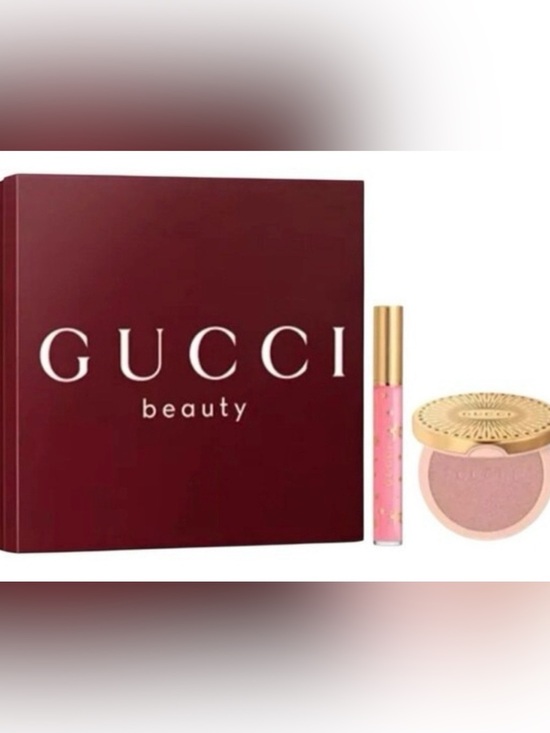 Gucci Other - NEW GUCCI BEAUTY Glow Highlighter (Opal) & Lip Gloss (Bertha) Pink -  Gift Set